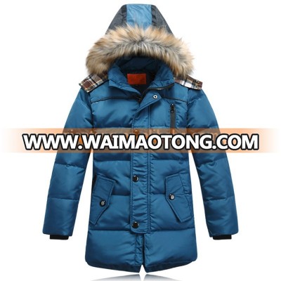 Kids Bomber Children Fur Winter Boys Down Feather Jacket